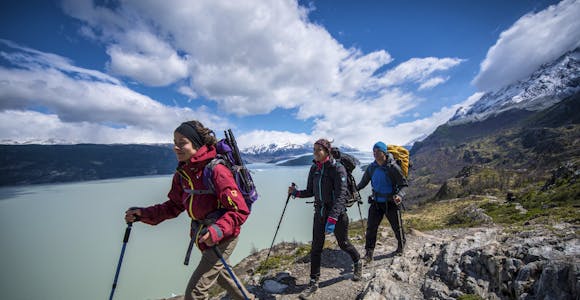 Trekking by Lago Grey, Patagonia, Chile