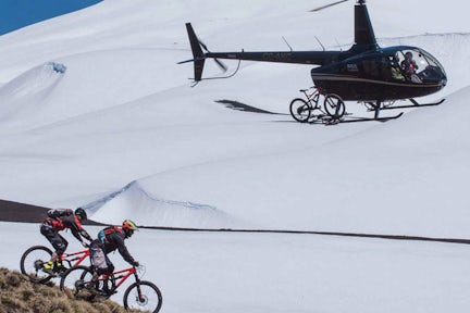 Heli-biking at Villarrica Volcano, Patagonia, Chile