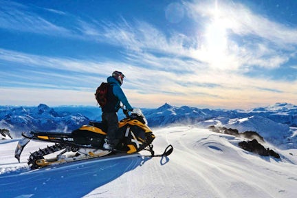 Snowmobiling on Villarrica Volcano, Patagonia, Chile
